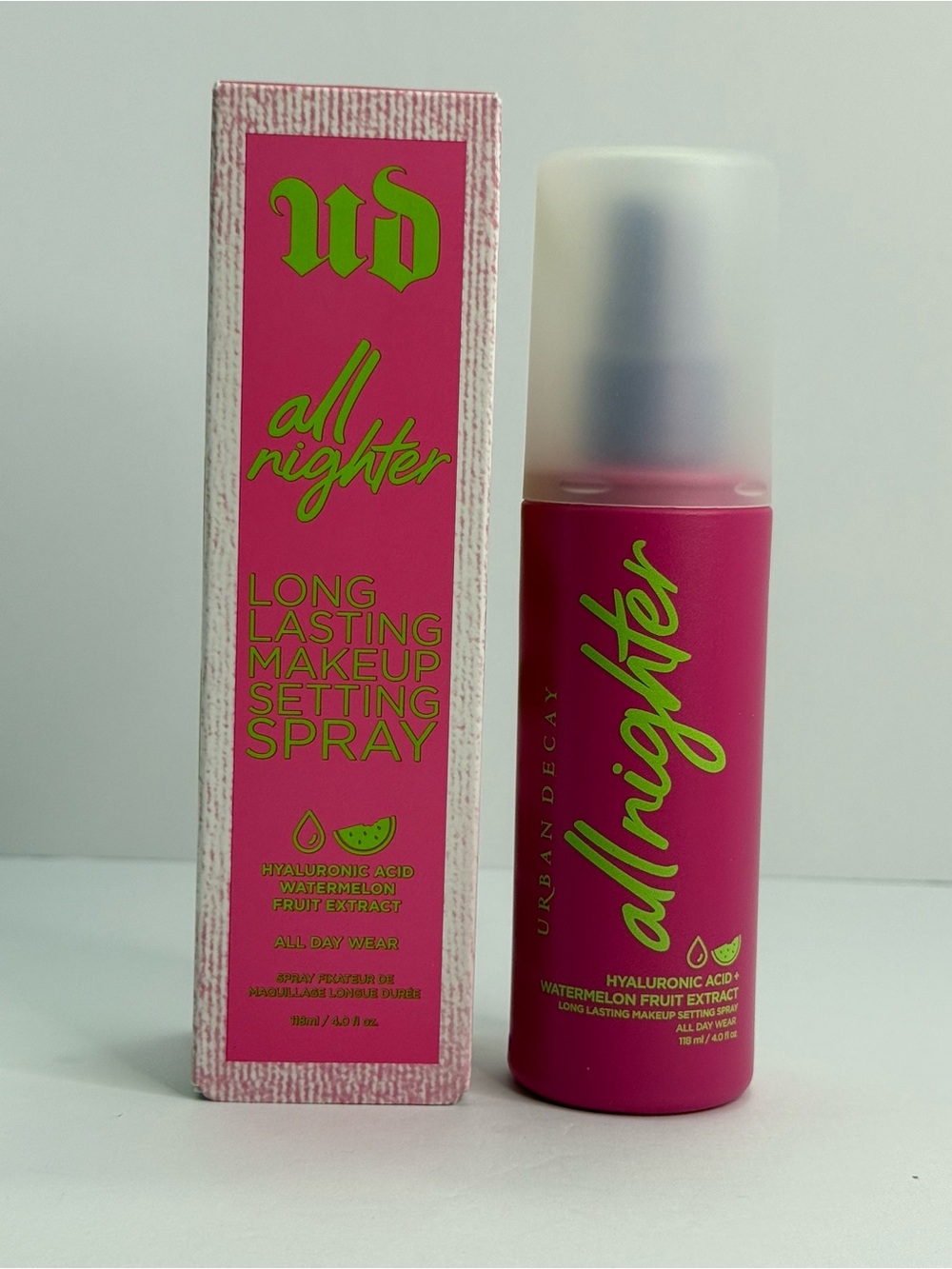 Discontinued, Urban Decay All Nighter Long-Lasting Setting Spray – watermelon